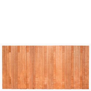 Tuinscherm Dronten, keruing hardhout, RVS-geschroefd, 21-planks (19+2) 180 x 90 cm