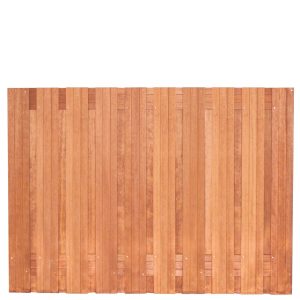 Tuinscherm Dronten, keruing hardhout, RVS-geschroefd, 21-planks (19+2) 180 x 130 cm