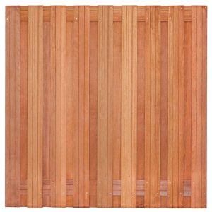 Tuinscherm Harlingen, keruing hardhout, RVS-geschroefd, 19-planks (17+2) 180 x 180 cm