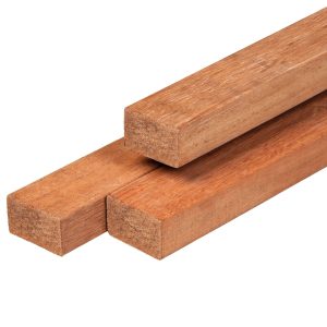 Keruing hardhout regel 4,4 x 6,8 x 430 cm kunstmatig gedroogd, geschaafd, 4 ronde hoeken