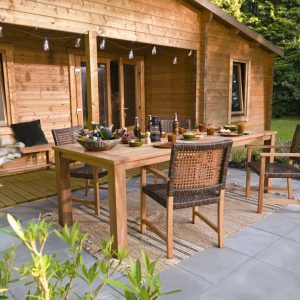 Tuintafel teak 250 x 100 cm solide modern
