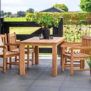 Tuintafel teak 180 x 90 cm solide rustiek