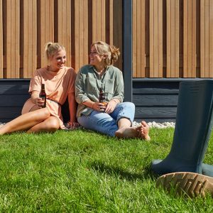 Berton©-motiefplaat smal antraciet gecoat H26 x D3,5 x L184 cm rabat-houtmotief