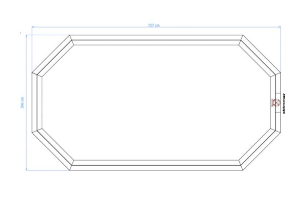 Luxe houten zwembad Playa Porto Marie 727 x 396 x 136 cm