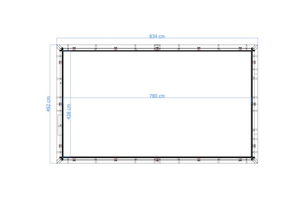 Luxe houten zwembad Playa Forti 834 x 492 x 136 cm