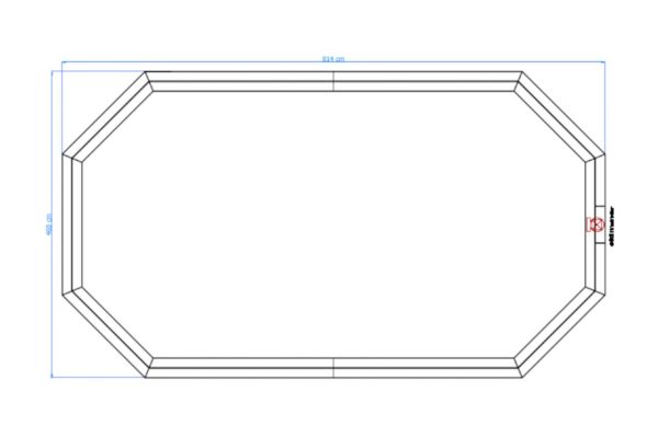 Luxe houten zwembad Cas Abou 814 x 460 x 136 cm