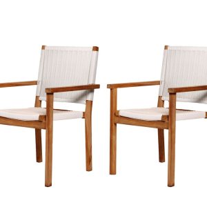 Teak tuinstoel Riau (set van 2 stoelen)