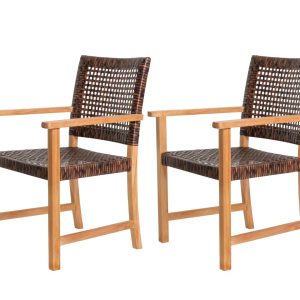 Teak tuinstoel Madiun (set van 2 stoelen)