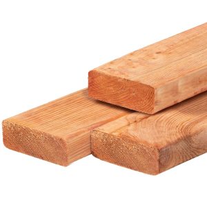 Red Class Wood ME vuren ligger 6,5 x 19,5 x 300 cm, gedroogd, geïmpregneerd, geschaafd, 4 ronde hoeken