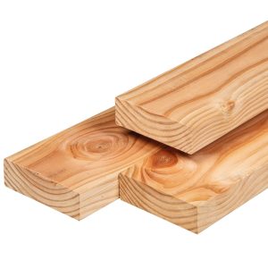 Douglas ligger 4,5 x 14,5 x 500 cm, gedroogd, geschaafd, 4 ronde hoeken