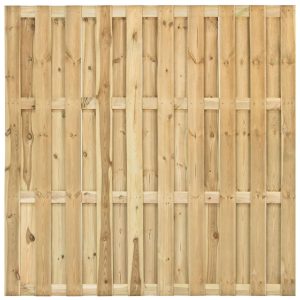 Tuinscherm Ermelo, groen geïmpregneerd grenen, geniet, 23-planks (19+4) 180 x 180 cm