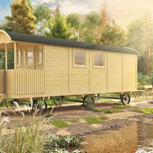 Circuswagen Kathleen | 19mm | vuren onbehandeld | 720 x 240 cm | excl. onderstel