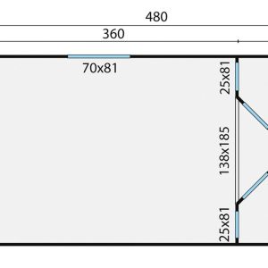 Circuswagen Paddy | 19mm | vuren onbehandeld | 480 x 240 cm | excl. onderstel