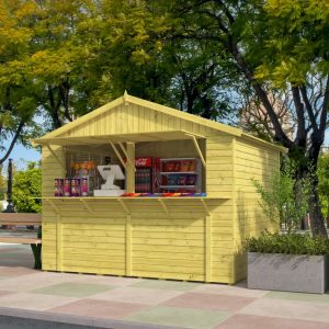 Kiosk Santa | 16mm | vuren groen geïmpregneerd | 308 x 243 cm | incl. vloer