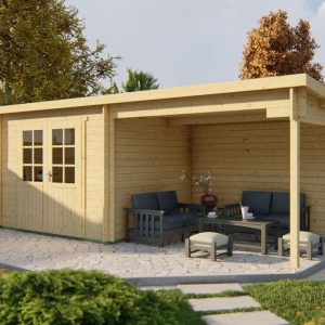 Blokhut - Tuinhuis Freddy | 28 mm | vuren Red Class Wood geïmpregneerd