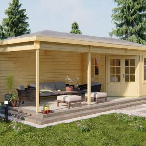 Blokhut - Tuinhuis Bertil | 44 mm | vuren Red Class Wood geïmpregneerd