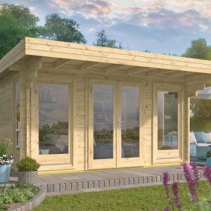 Blokhut - Tuinhuis Lory | 44 mm | vuren onbehandeld