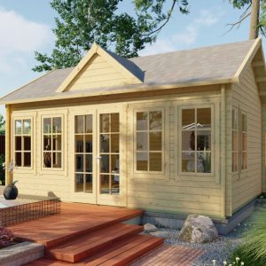 Blokhut - Tuinhuis Clockhouse | 44 mm | vuren Red Class Wood geïmpregneerd