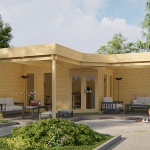 Blokhut - Tuinhuis Jutka | 44 mm | vuren Red Class Wood geïmpregneerd