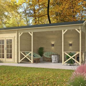 Blokhut - Tuinhuis Kukka | 40 mm | vuren Red Class Wood geïmpregneerd