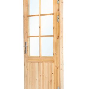 Deur enkel met raam XXL rechtsdraaiend, vuren 106,5 x 215 cm
