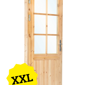 Deur enkel met raam XXL linksdraaiend, vuren 106,5 x 215 cm