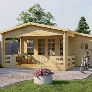 Blokhut - Tuinhuis Coventry | 58 mm | vuren Red Class Wood geïmpregneerd
