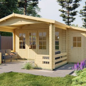 Blokhut - Tuinhuis Manchester | 58 mm | vuren Red Class Wood geïmpregneerd