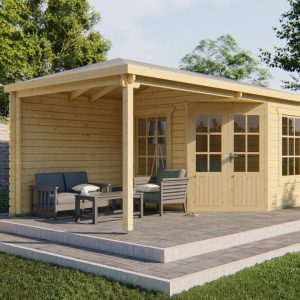 Blokhut - Tuinhuis Jutta | 44 mm | Red Class Wood geïmpregneerd