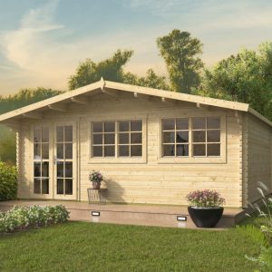 Blokhut - Tuinhuis Tova | 44 mm | vuren grijs geïmpregneerd