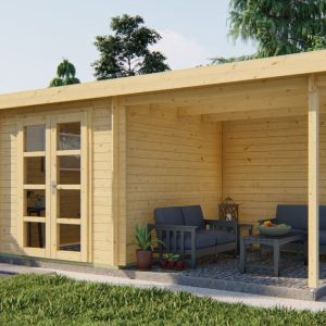 Blokhut - Tuinhuis Eirunn | 28 mm | Red Class Wood geïmpregneerd
