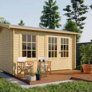 Blokhut - Tuinhuis Chloe | 40 mm | vuren bruin geïmpregneerd