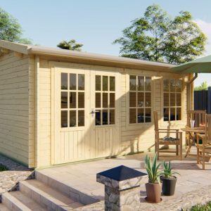 Blokhut - Tuinhuis Aiste | 40 mm | vuren Red Class Wood geïmpregneerd
