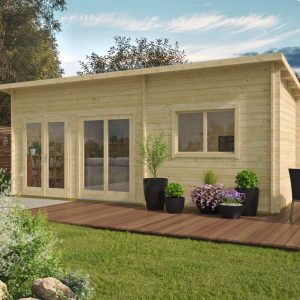 Blokhut - Tuinhuis Moderna | 44 mm | Red Class Wood geïmpregneerd