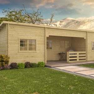 Blokhut - Tuinhuis Extremadura | 44 mm | Red Class Wood geïmpregneerd