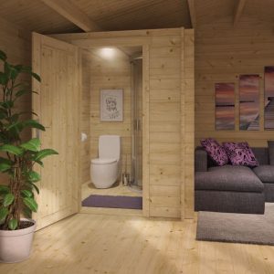 Blokhut Toilet/Shower Kit XXL | 28 mm | onbehandeld