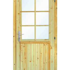 Deur enkel met raam D6 RS vuren 90,5 x 196 cm | groen geïmpregneerd