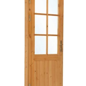 Deur enkel met raam XXL LS vuren 106,5 x 215 cm | bruin geïmpregneerd