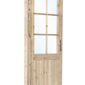 Deur enkel met raam XXL LS vuren 106,5 x 215 cm | grijs geïmpregneerd