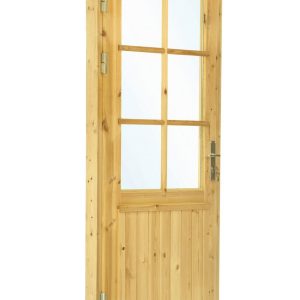 Deur enkel met raam XXL LS vuren 106,5 x 215 cm | honinggeel geïmpregneerd