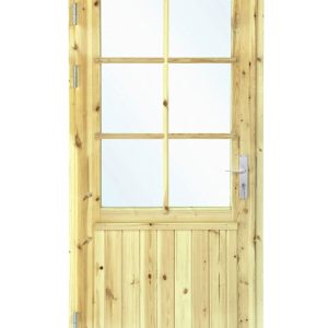 Deur enkel met raam XXL LS vuren, 106,5 x 215 cm | groen geïmpregneerd