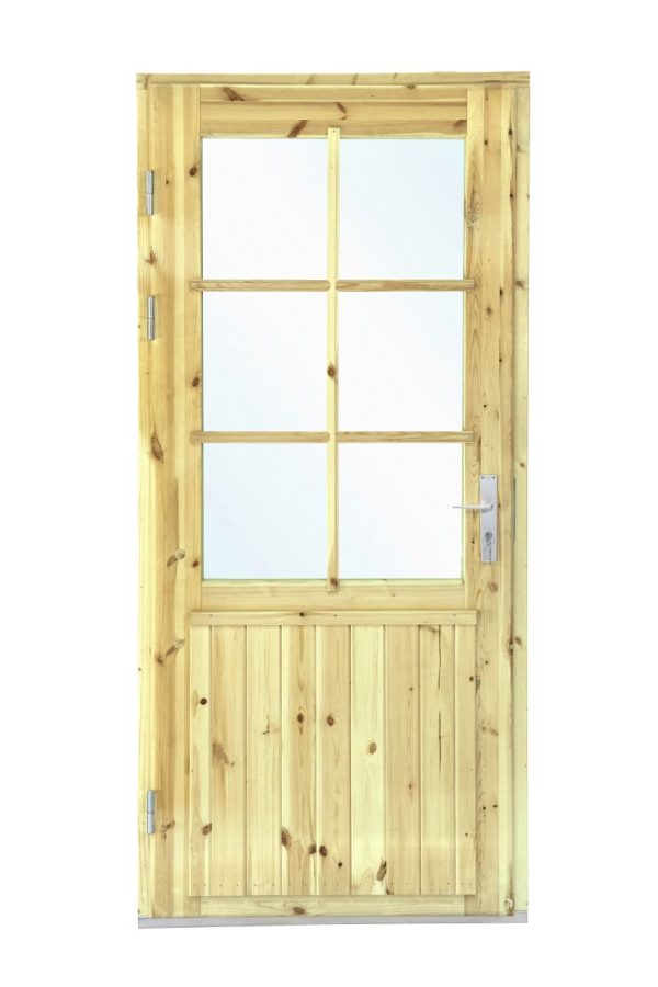 Deur enkel met raam XXL LS vuren, 106,5 x 215 cm | groen geïmpregneerd