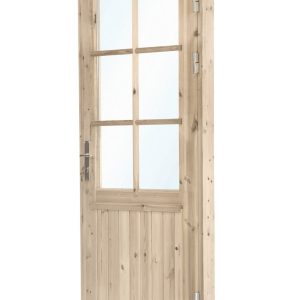 Deur enkel met raam XXL RS vuren 106,5 x 215 cm | grijs geïmpregneerd