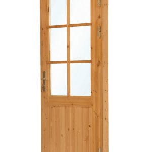 Deur enkel met raam XXL RS vuren 106,5 x 215 cm | bruin geïmpregneerd