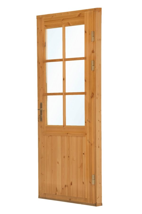 Deur enkel met raam XXL RS vuren 106,5 x 215 cm | bruin geïmpregneerd