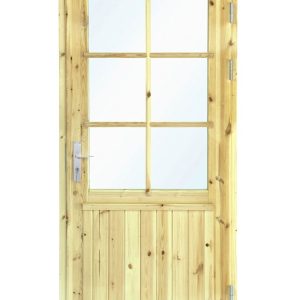 Deur enkel met raam XXL RS vuren, 106,5 x 215 cm | groen geïmpregneerd