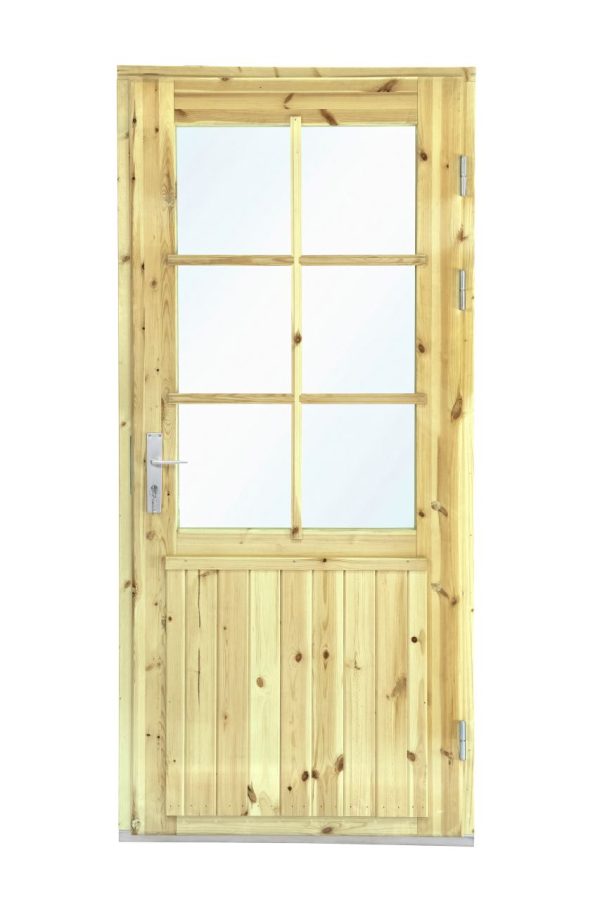Deur enkel met raam XXL RS vuren, 106,5 x 215 cm | groen geïmpregneerd