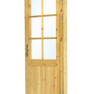Deur enkel met raam XXL RS vuren 106,5 x 215 cm | honinggeel geïmpregneerd