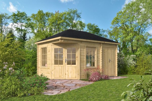 Blokhut - Tuinhuis Agnes | 44 mm | vuren bruin geïmpregneerd