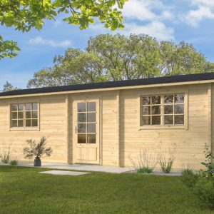 Blokhut - Tuinhuis Ava | 70 mm | vuren grijs geïmpregneerd